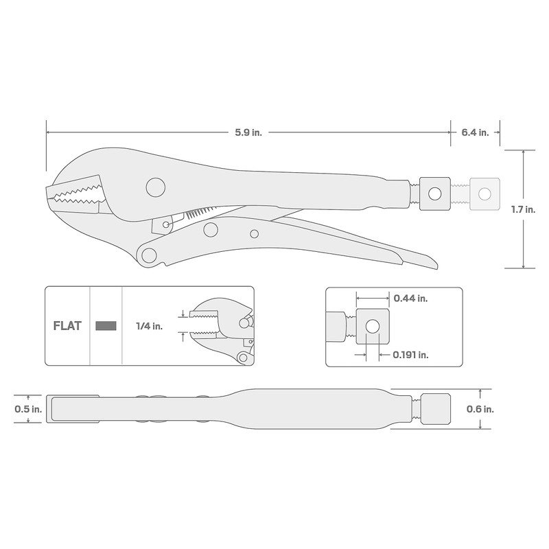 TEKTON 5 Inch Straight Jaw Locking Pliers | PLK00005