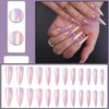 AkiliBIELY Stiletto Press on Nails Long pink Chrome Metallic Holographic