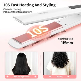 SIMPLUS Hair Straightener, Professional 2 in 1 Flat Iron for Hair, 1 inch Flat Iron, Ceramic Flat Iron with LCD, Shinier and Smoother Hair, Hair Styling Tools