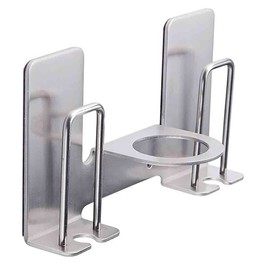 Stainless Steel Self Adhesive Wall Mounted Toothpaste Holder Cup Holder Toothbrush Holder Drill Free