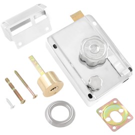 LDEXIN Home Safety Vertical Keyway Cylinder Deadbolt Rim Lock Set Exterior Door Gate Lock Anti-Theft Door Locks for Right Opened