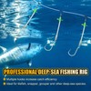 CWSDXM 2-Pack Luminous Deep Drop Rigs, 3 Circle Hooks 8/0