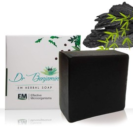 [ Handmade Natural EM (Effective Microorganism) Technology and Herb Bar Soap ] Dr. Benjamin EM Charcoal Bath Soap, 4.4 oz