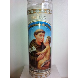 Saint Anthony of Padua (San Antonio De Padua) 7 Day Unscented Candle in Glass