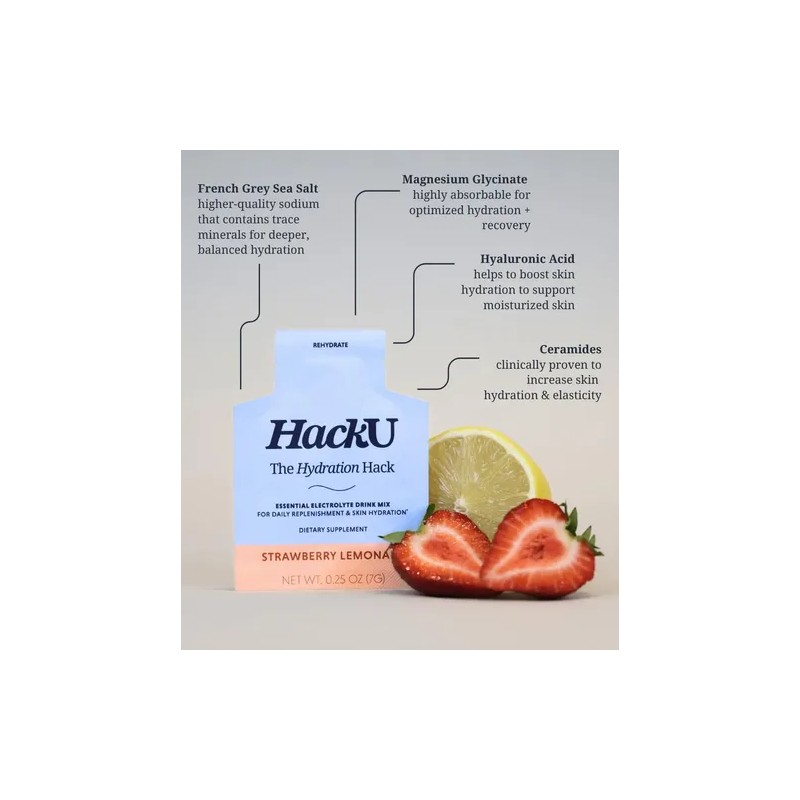Hacku Hydration Hack - Electrolitos Sin Azúcar, Fresa Limón