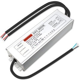 24V 300W IP67 Waterproof Outdoor Power Supply, AC 100-265V to DC 24 Volt LED Driver, Transformer,Adapter for LED Strip Light, 3D Printer, Computer Project, CCTV