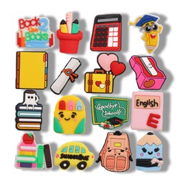 MOKADON 16 Pcs Back To School shoe charms, Learning Tools Shoe Charms, Shoe Decoration Party Gifts For Boys Girls Kids, Women.