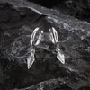Rockyu Men's Stainless Steel Hoop Earrings for One Ear, Rhombus