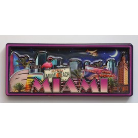 Miami Florida Dual Layer MDF Magnet 2" x 4.5"