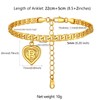 U7 Initial Pendant Anklet Heart Pendant Mariner Chain Figaro Chain