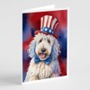 Caroline's Treasures Komondor Patriotic American Greeting Cards Pack of 8