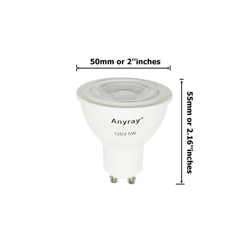 Anyray 1-LED Bulb 5W Replacement for GU10 120v 35W MR-16