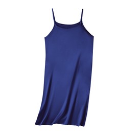 Umeyda - Camisón sedoso de satén para niña, sin mangas, tirantes delgados, vestido de pijama para niños, 3-12 años, Azul Real, 9-10 Años