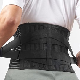 Cinturón de Soporte Lumbar,Cinturón de Soporte Lumbar Transpirable para Hombres y Mujeres,4 Placas de Acero para Hernia de Disco,Utilizado para...    