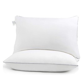 HALLEY Bed Pillows for Sleeping King Size Set of 2 - Premium Soft Down Alternative Luxury Hotel Quality King Size Sleeping Bed Pillows for Back, Stomach or Side Sleepers Single Piping (20x35 Inches)