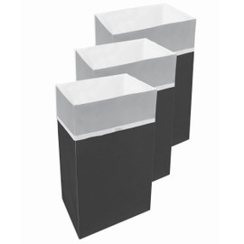 Clean Cubes | 30 Gallon Disposable Trash Cans (3-Pack) with Fitted Trash Bags - Reusable Garbage and Recycling Bins for Parties, Events, and More (White - 30” Height x 17” Width x 14” Depth)