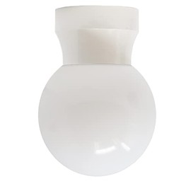 KastLite Ceiling Light Fixture with 6" Globe - Hanging Canopy Light Fixture - Pocket Globe with Flush Ceiling Mounting - White Globe with White Ceiling Mount