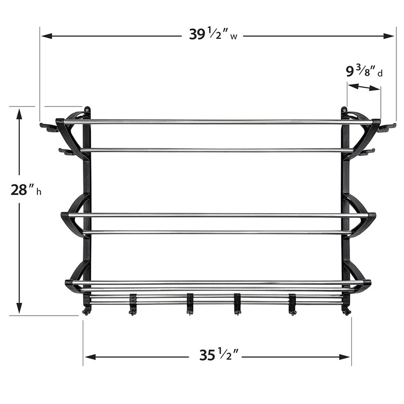 LYNK® Garage Sports Equipment Organizer - Wall Mount Ball Rack