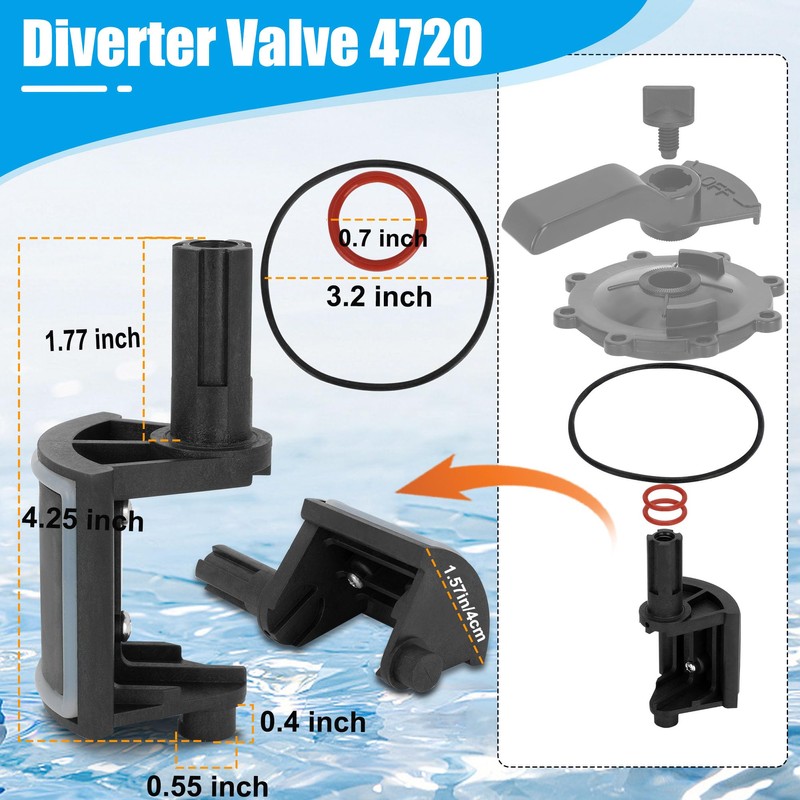2-Port/3-Port Pool Valve Rebuild Kit Compatible with Jandy 2-way/3-way 4715,