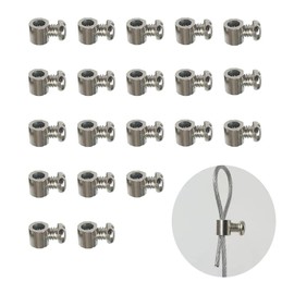 andefu 20pcs new upgrade steel wire rope cable clamp/double hole stainless steel（3.0MM line hole） 469879 Wire Rope Clips