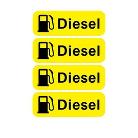 BrambleCo 4 Pcs Diesel Stickers - petrol sticker for fuel cap - petrol & diesel stickers - For Fuel Cap & Tank