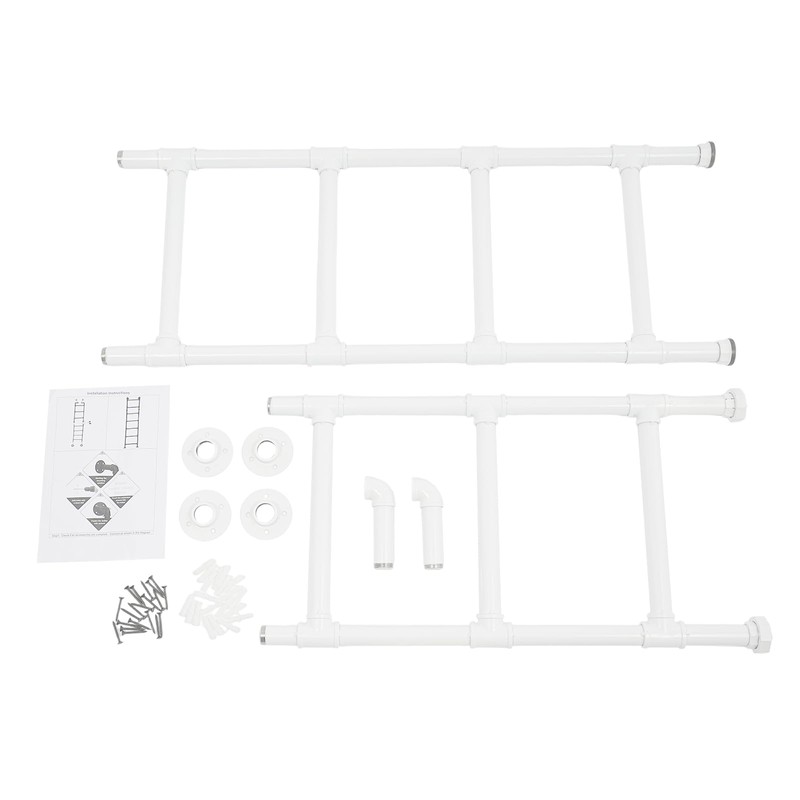 7-Step Wall Mounted Steel Ladder, Window Well Loft Ladder for
