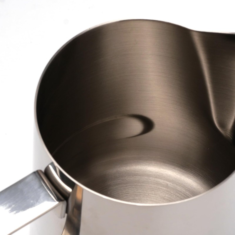 QLESHINING Milk jug Frothing with Thermometer, Stainless Steel Coffee Pitcher