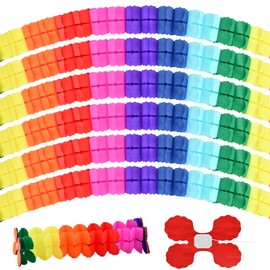 Vesaneae 8 PCS Colorful Four-Leaf Clover Garlands, 3 m Paper Flowers Hanging Garland, Party Decoration for Birthday Wedding Engagement Carnival Party