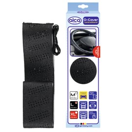 alca® Car Steering Wheel Tape for Trucks 44 Inch Size L 40-42 cm Universal Protection Steering Wheel Protector Steering Wheel Cover Black for Truck Tractor Bus Heavy Machinery