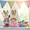 Easter Bunny Couple Rabbits Figurine,2PCS Easter Bunny Doll Easter Decorations