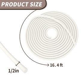 Backer Rod, Caulk Saver EPDM Rubber Backer Rod for Joints Concrete Filling and Gaps, Driveway and Wall Cracks (White, 1/2" Diameter x 16.4' Length)