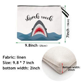 OUZ Shark Gifts for Girls Shark Gift Makeup Bag Sharks Week Gift Birthday Gifts for Shark Girl Animal Lover Gift Cosmetic Bag Graduation Gifts for Friend Sister Daughter Cosmetic Travel Pouch