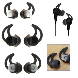 Be In Your Mind 3 Paar Ersatz Ohrstöpsel mit Rutschfester Ohrbügel, In-Ear Geräuschisolierung Ohrstöpsel Kompatibel mit BO-se QC20 QC20i SoundSport SIE2i IE2 IE3 Kopfhörer Schwarz S M L