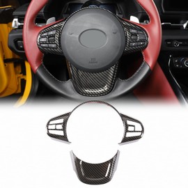 CHEAYAR ABS Chrome for Toyota Supra GR A90 A91 MK5 2022 2021 2020 2019 Car Steering Wheel Decoration Frame Trim Accessories (Carbon Fiber)
