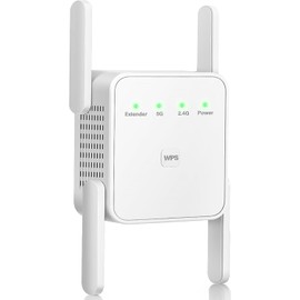 WiFi Extender Signal Booster-WiFi Extender 1200Mbps Dual Band (5GHz/2.4GHz) 360 Full CoverageUp to (4000 sq.ft) and 35 Devices 1-Tap Setup, WiFi Repeater with Ethernet Port