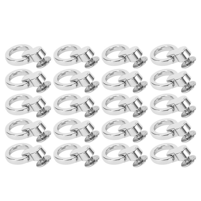 20Pcs D Ring Rivets 13x7mm 360 Degree Rotation Screw Stud