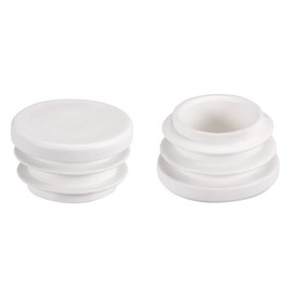uxcell 0.87" Round White PE Tubing End Cap Steel Furniture Pipe Tube Cover Insert 10 Pcs