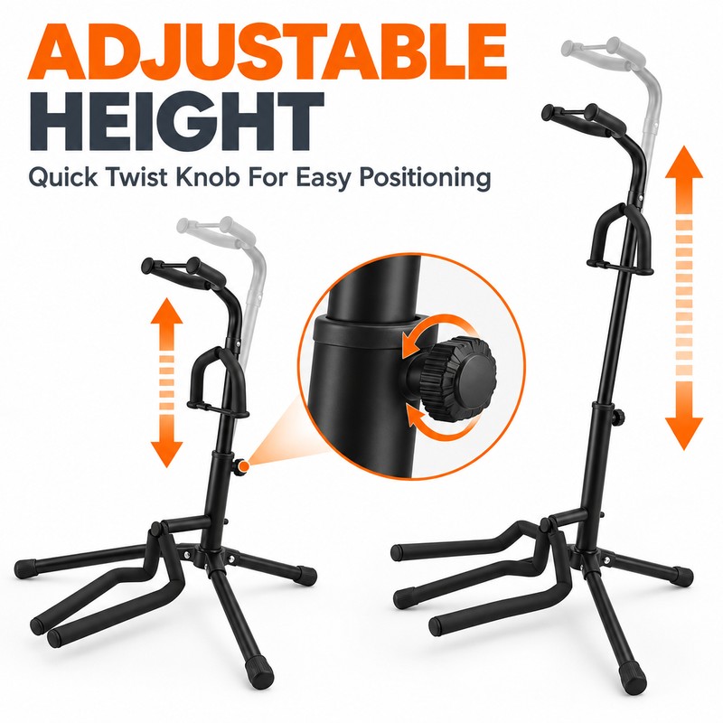 Portable Guitar Stand for Guitar Storage – Collapsible Tripod with