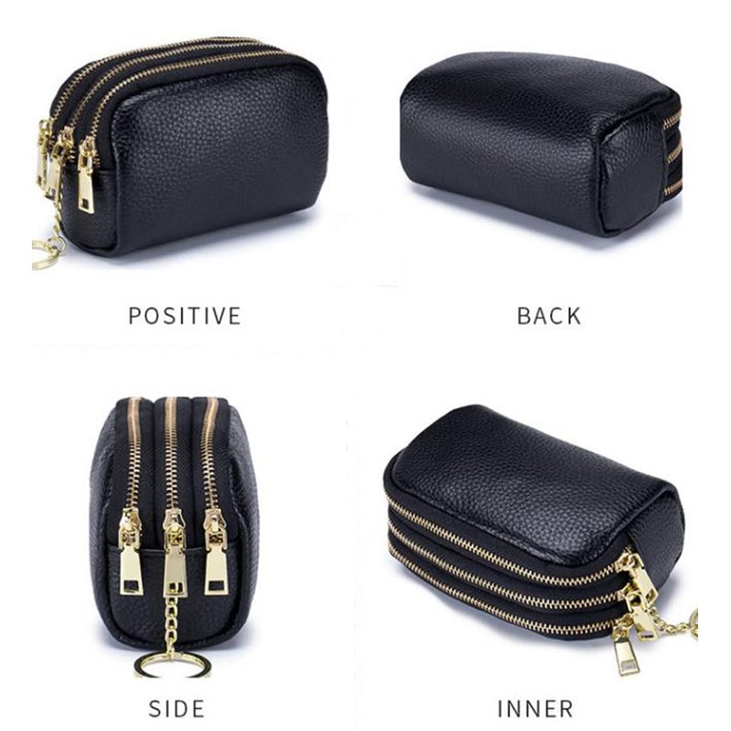 AprinCtempsD Ladies Coin Purse Genuine Leather Womens Mini Wallet Pouch