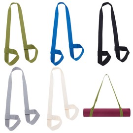 AHANDMAKER 5Pcs 5 Colors Cotton Yoga Mat Strap Adjustable Yoga Mat Carrier Strap Thick Straps Sling Mats Holder Straps for Carrying Mats(Grey, White, Blue, Black, Green)