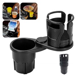 Car Drink Holder, Multi-functional, 360˚ Rotation, 2.9 - 5.9 inches (7.4 - 15 cm), Adjustable, 2 in 1 Car Cup Holder, Anti-Slip, Car Accessory Case, Car Drink Stand, Convenient Storage, Carbon, For