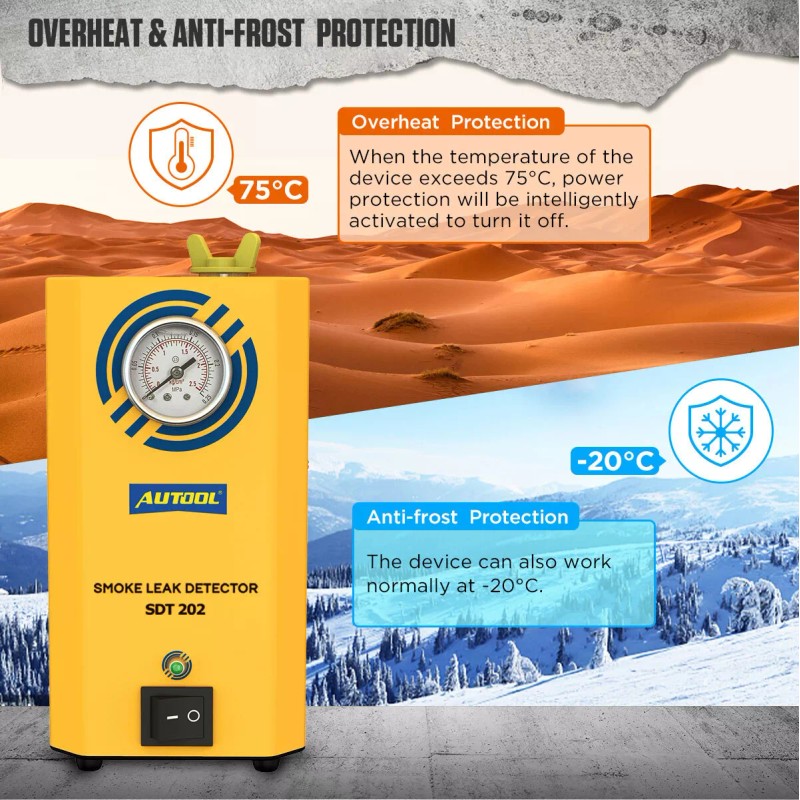 AUTOOL EVAP Smoke Machine Automotive Smoke Tester Fuel Pipe Leak