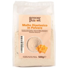 Grocer Planet - Diastatic Baking Malt (500g) | Barley Malt Flour with High Diastatic Power | For Better Yeast Fermentation and Browning | Made in Italy