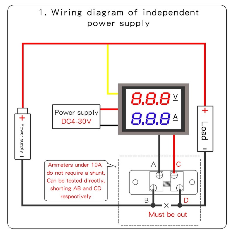 DaFuRui 2Pack Dual Display Volt Amp Meter DC Voltmeter Ammeter