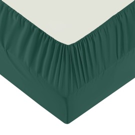 Moonlight Bedding Super King Fitted Sheet Emerald - Premium 25cm Deep Pocket Fitted Bed Sheets – Soft Brushed Microfiber & Wrinkle Free Fitted Bottom Sheet Fad Resistant Bed Sheet (180 x 200 Cm)