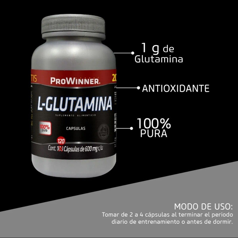 L-glutamina (100 Caps 20 Extra) - Prowinner Sin Sabor