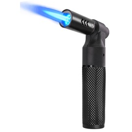 Luxgaze Butane Torch Lighters Refillable Jet Flame Portable Butane Torch Mini Refillable Windproof Lighters for Camping Baking Culinary Soldering Cooking Welding BBQ Grill(Gas not Included) Black