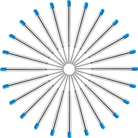 DunBong Replaceable Ballpoint Pen Refills, Blue Ink Refill Pack of 5, Medium Point Metal Refill (Blue)