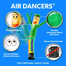 LookOurWay Air Dancers Wacky Waving Inflatable Tube Man Attachment - 7 Feet Tall Advertising Air Dancer Waving Man Inflatable Tube Guy - Blower Not Included - St. Patricks Day Leprechaun