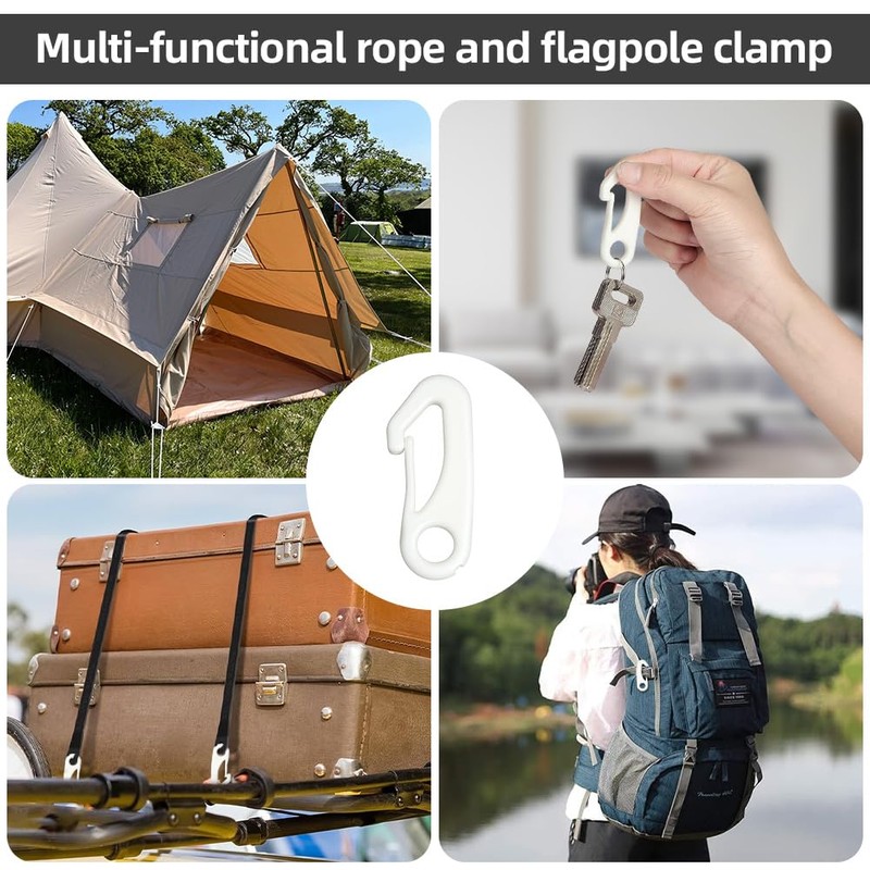 Adiwo 20 PCS Flag Pole Clip, Nylon Flagpole Clamp, Snap